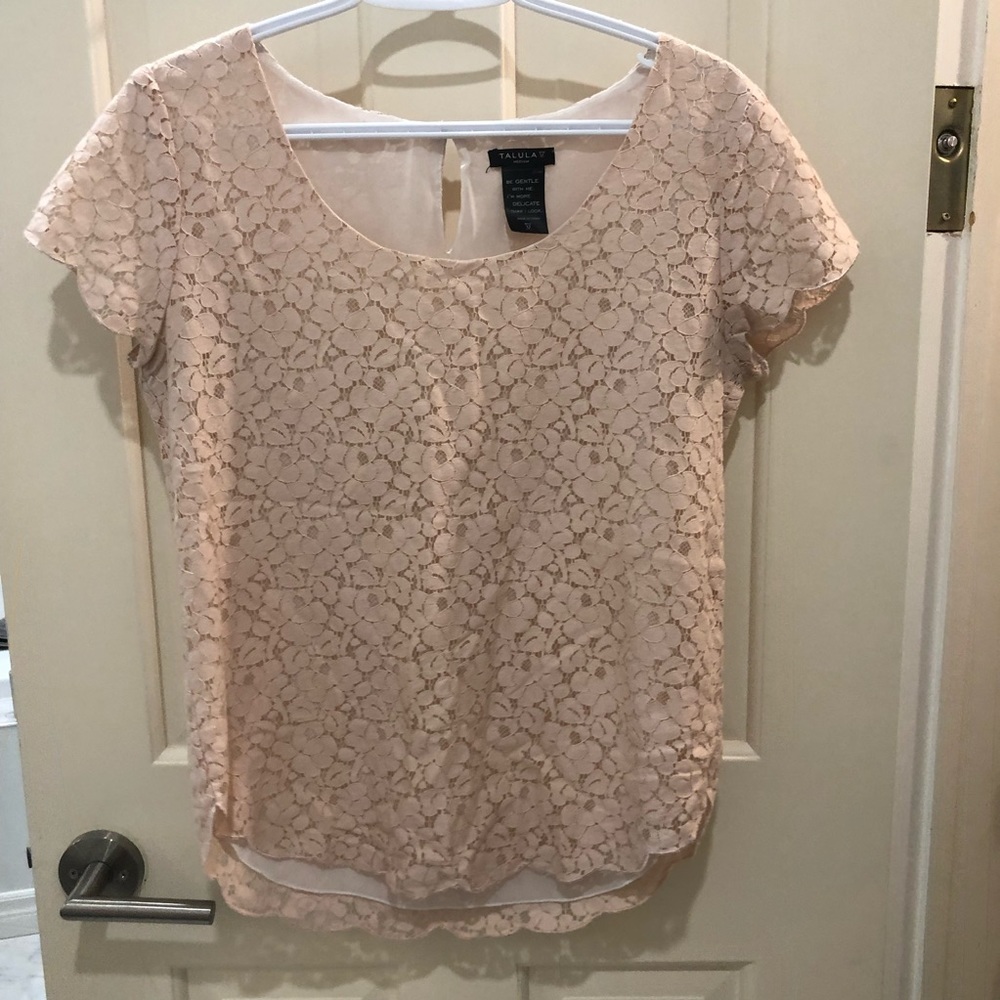 Talula blush pink lace tee/blouse